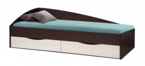 Кровать одинарная "Фея - 3" асимметричная 2000х900 (венге / вудлайн кремовый) в Берёзовском - berezovskiy.mebel-74.com | фото